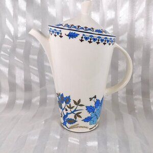 Nueve San Isidro White Coffee Pot with Blue Floral Desgn # 26495